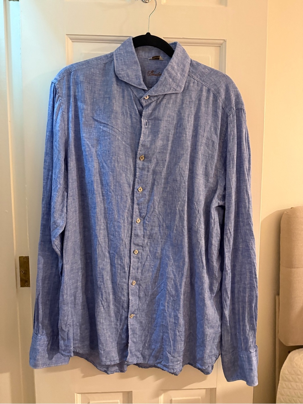 Stenströms BLUE LINEN SHIRT XL (fitted body)